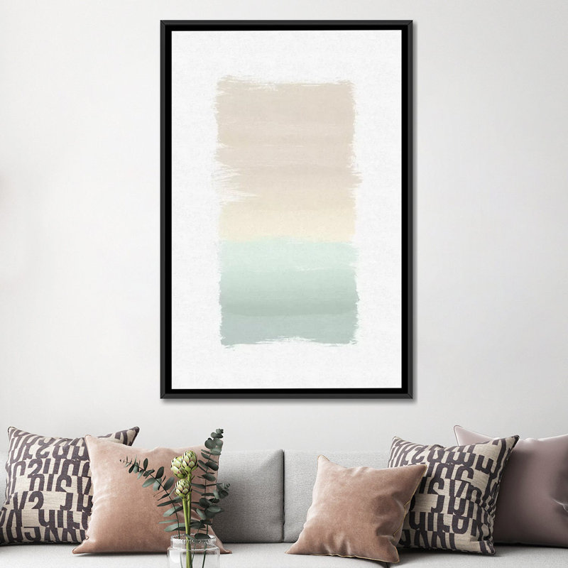 « pastel abstract », impression sur toile, H 60 po x l 40po x P 1,5 po, Toile avec cadre noir, Pas de tapis