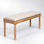 Banc de rangement en bois de style campagnard avec assise rembourrée et pieds fuselés-380372497