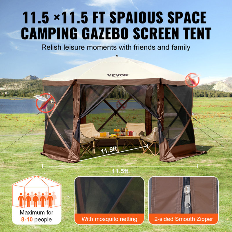 Tent, Brown, 228.6cm H x 173.7cm W x 173.7cm D