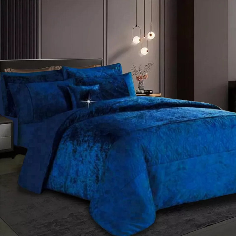Deane Blue Hypoallergenic Microfibre 180 TC Duvet Cover Set, Double - 2 Standard Pillowcases, Blue