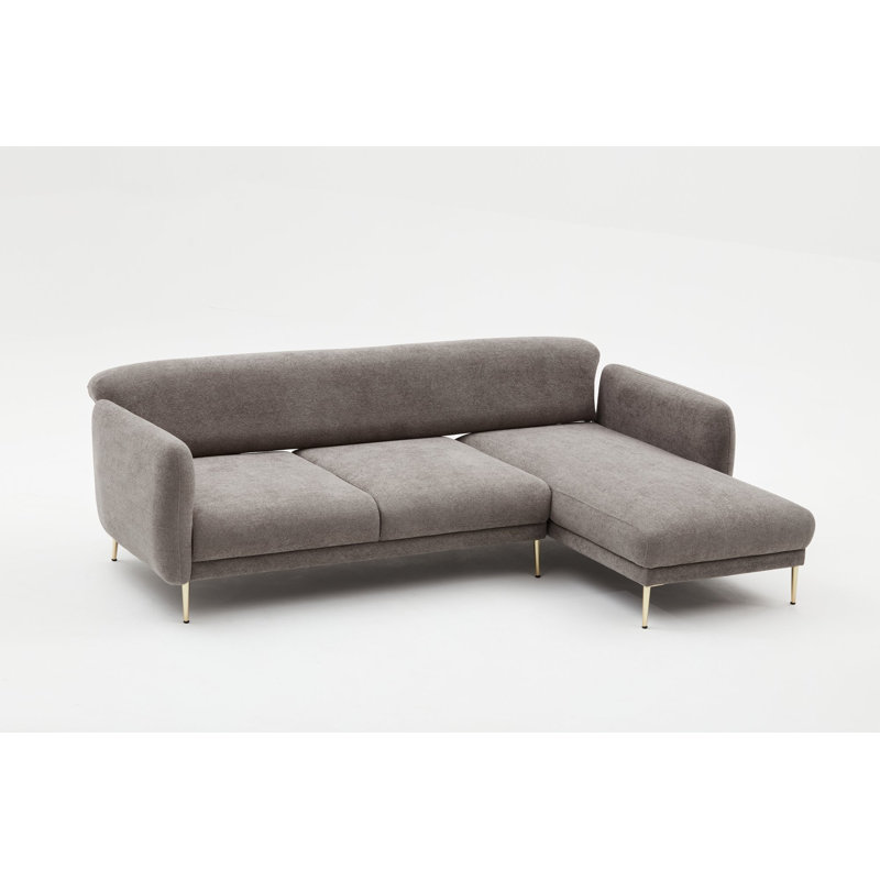 Canapé modulaire 2 pièces Darron, 100 % polyester gris