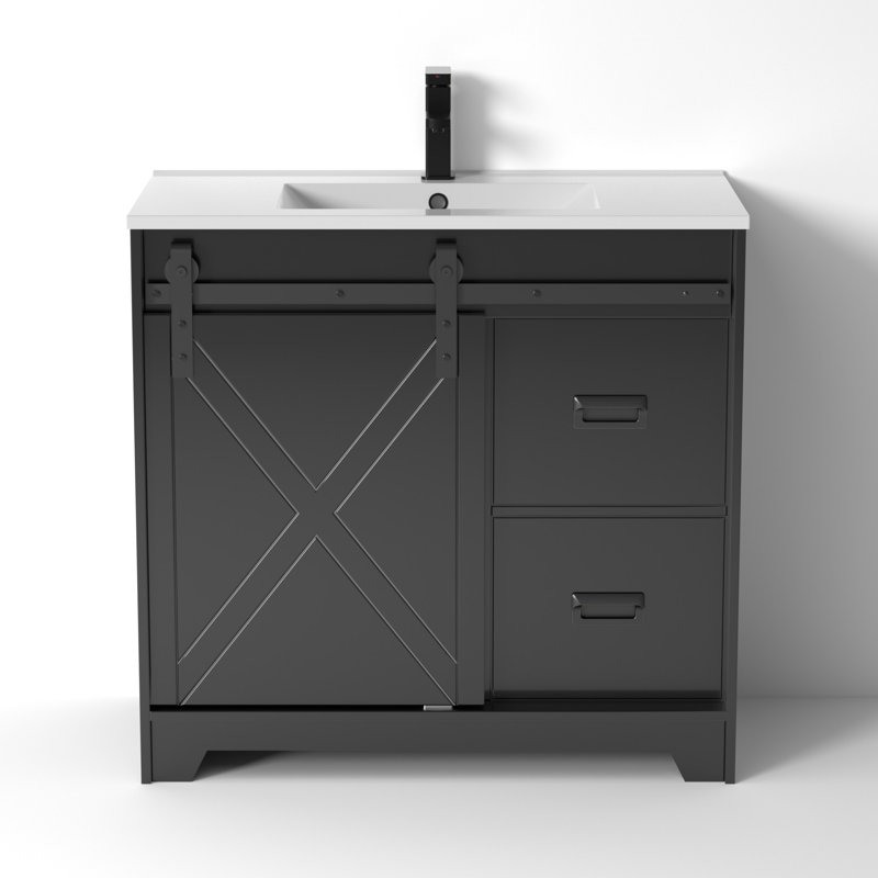 Meuble-lavabo 36 po Modern, Noir