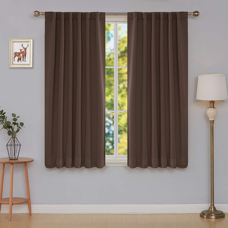 Cherlin Room Darkening Curtain Pair, Brown, 52" W x 63" L