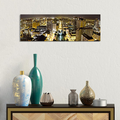 San Jose Skyline Cityscape - Wrapped Canvas Panoramic Print
