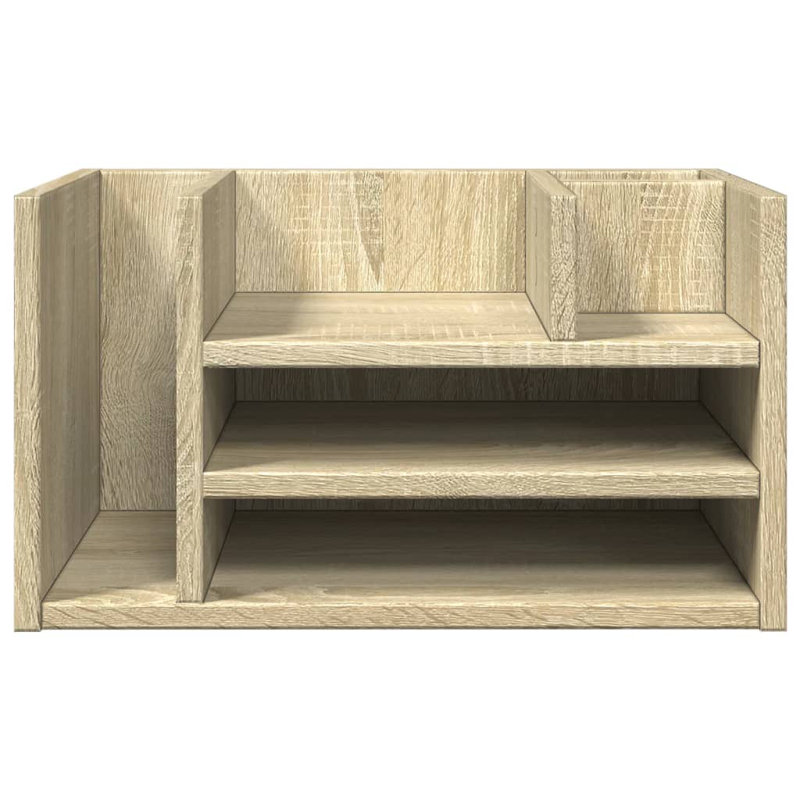 Desk Organiser 44.5X24x25 Cm Engineered Wood, Sonoma Oak