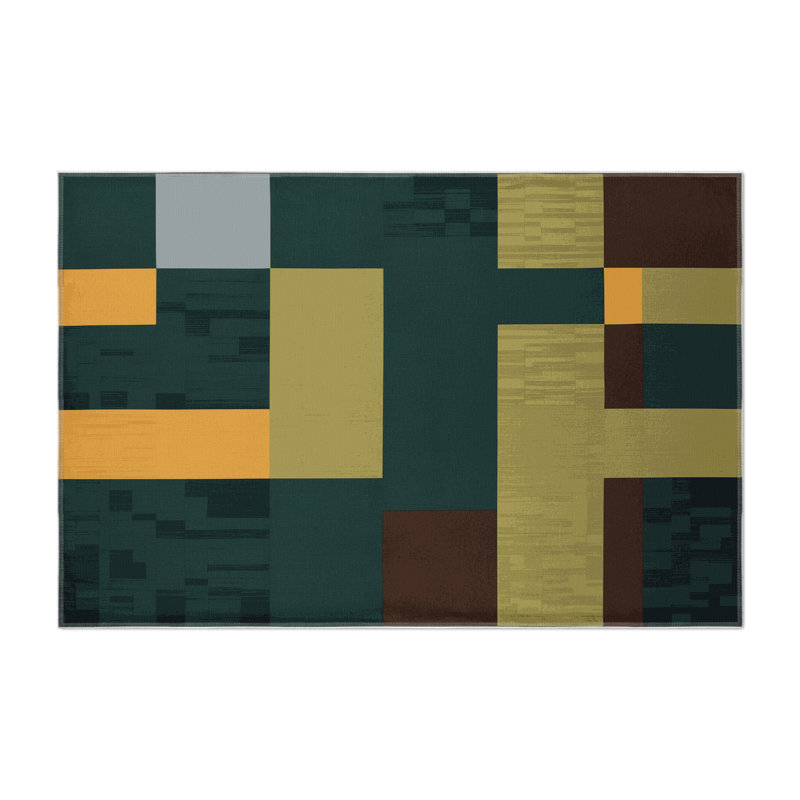 Terrain Mosaic Indoor And Outdoor Area Rug, Rectangle 1'6" x 2'6"