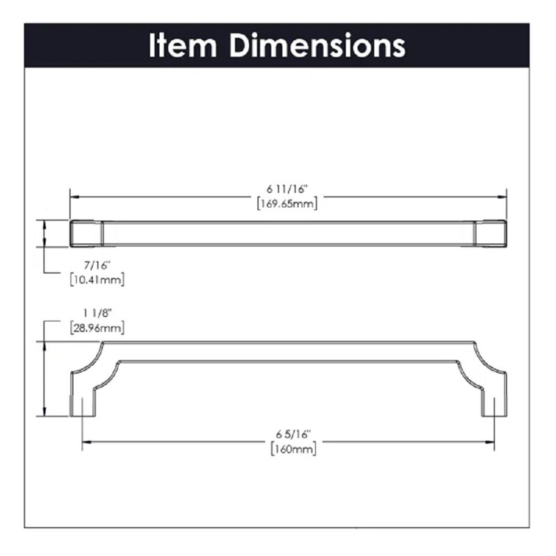 Monarch Collection Pull - Cabinet Pull - Transitional Hardware for Drawers & Cabinets, Chrome, 6-5/16"