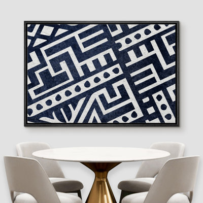 Labyrinth Inspired Polygon Geometric Shapes - Floater Frame, impression sur toile