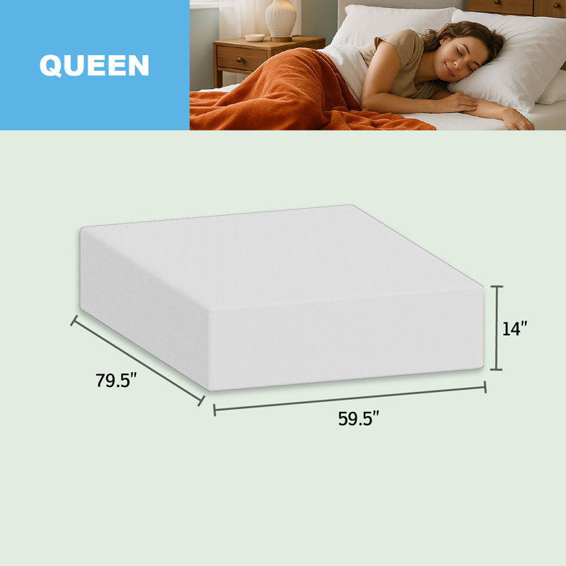 Comfort Series Triple Layer Foam 14" Bed-in-a-Box Mattress, Firm, Queen
