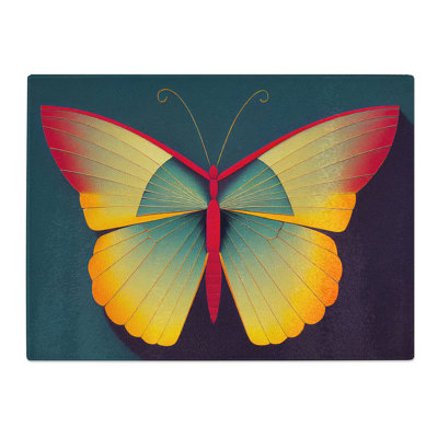 Handsome Butterfly  Glass Chopping Board