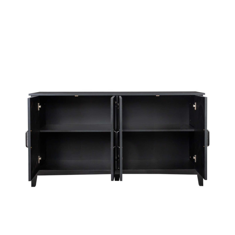 Armoire avec 4 portes et 4 tablettes ouvertes