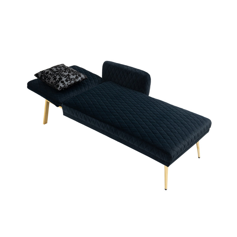 Chaise longue rembourrée Kix, 100 % polyester noir