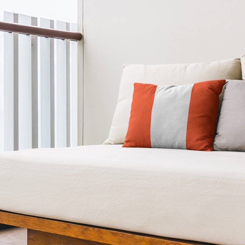 Coussin intérieur/extérieur, Orange / blanc