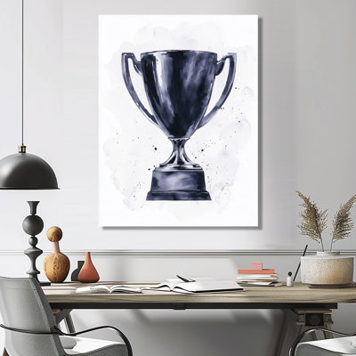 «Football trophée» en noir et blanc