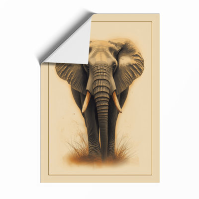 Elephant Observed Rustic - Framed Print