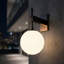Applique murale d'extérieur moderne H 18,1 po, véranda sphérique en verre, base E26-867922691-1009639286