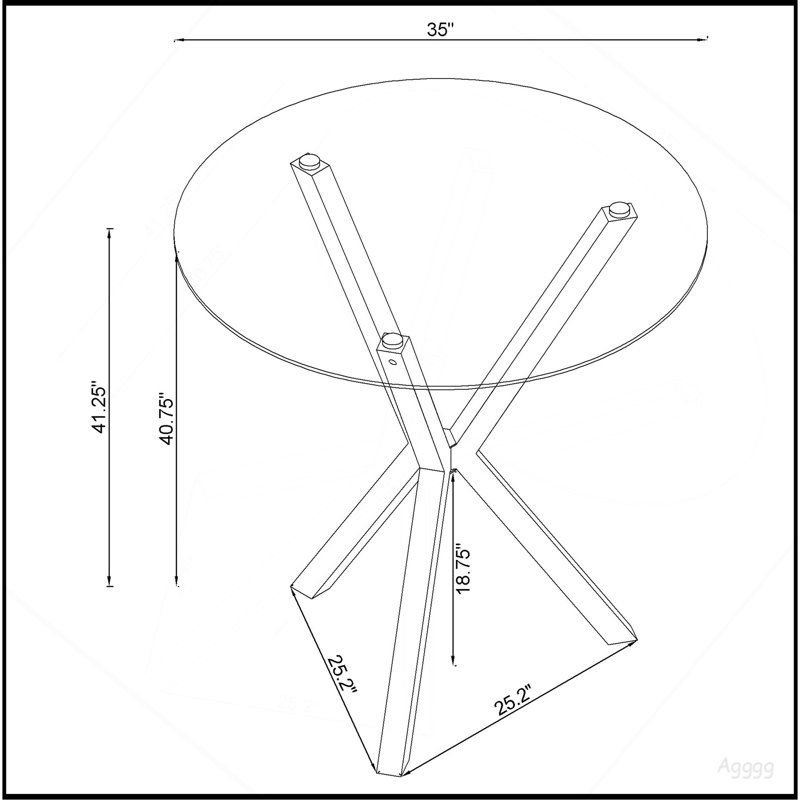 Table de bar en verre Fraser de 35 po Fraser
