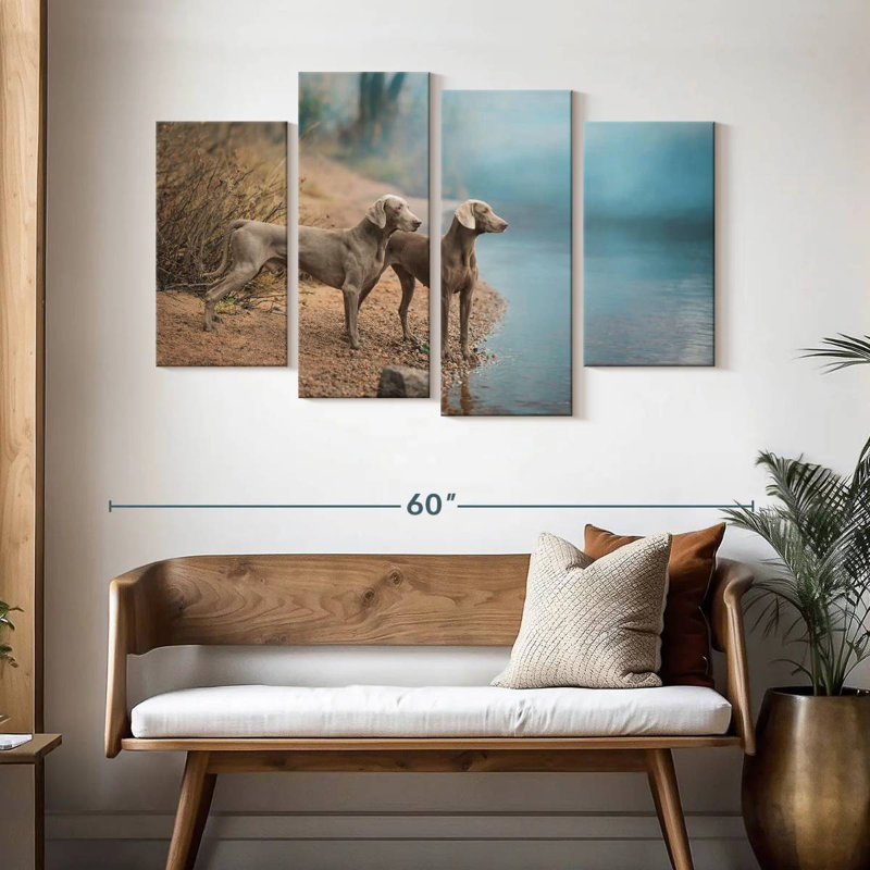 Weimaraner Dogs, 32" H x 52" W