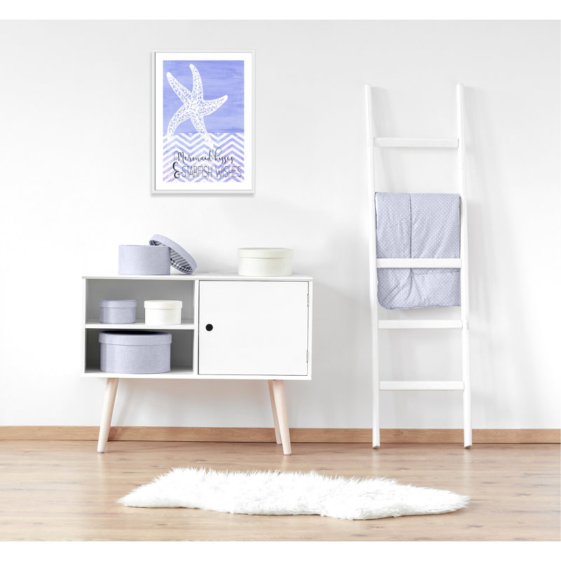 Adhésif décoratif «Mermaid Kisses», H 34,5 po x l 24,5 po x P 1,18 po, Encadré de boîte blanc