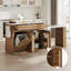 Îlot de cuisine avec table à manger extensible, dessus en faux marbre et prises électriques-1041909876