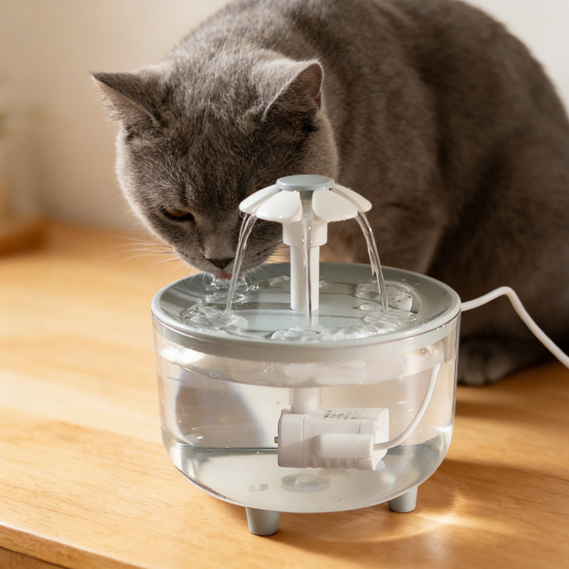 Distributeur d'eau pour animaux de compagnie, distributeur automatique d'eau intelligent, 5,91 x 5,91 x 3,94 po, vert