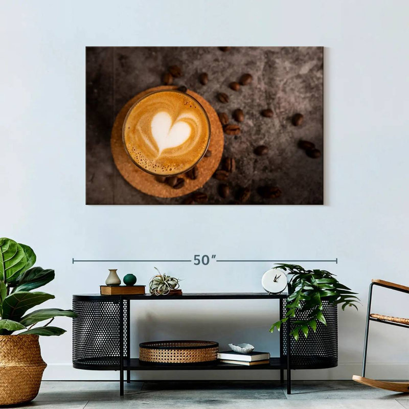 Yarlin Heart On Latte, 30" H x 45" W