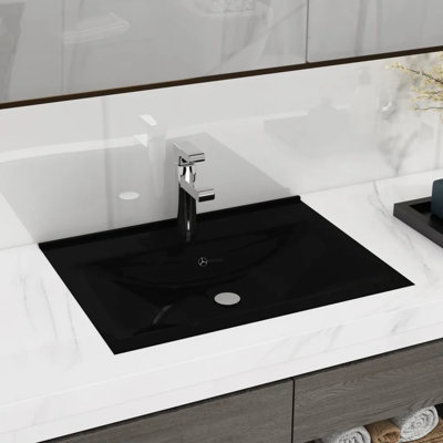 Ebern Designs Bralon 6000mm L x 4600mm W Ceramic Rectangular Sink with Overflow