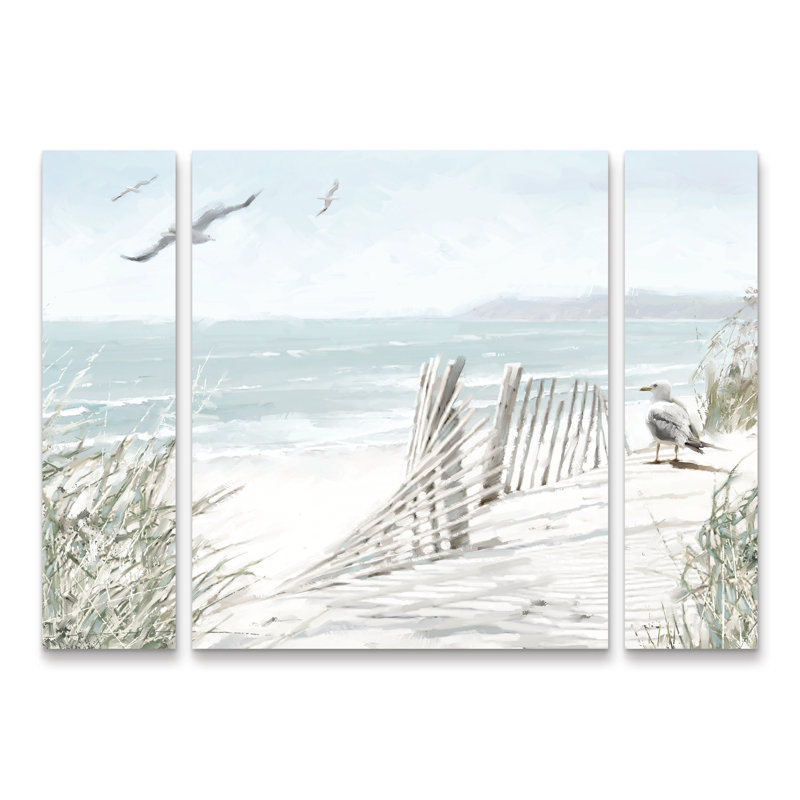 Ensemble de 3 panneaux d'art The Coastal Dunes de The Macneil Studio, H 30 po x l 41 po x P 2 po