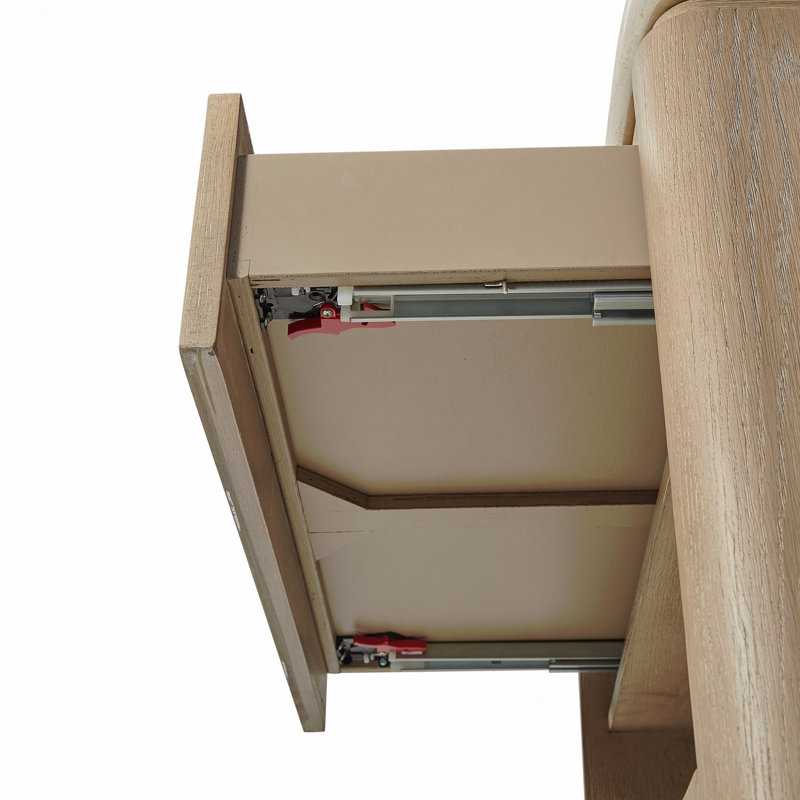2-Drawer Nightstand With Rope Drawer Fronts, Brown