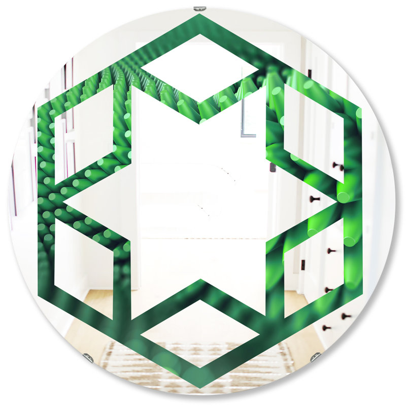 Miroir mural éclectique Hexagon Star, 31,5 po x 31,5 po