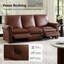 Canapé inclinable électrique en cuir véritable rembourré de duvet véritable 62,8 po-1051921964