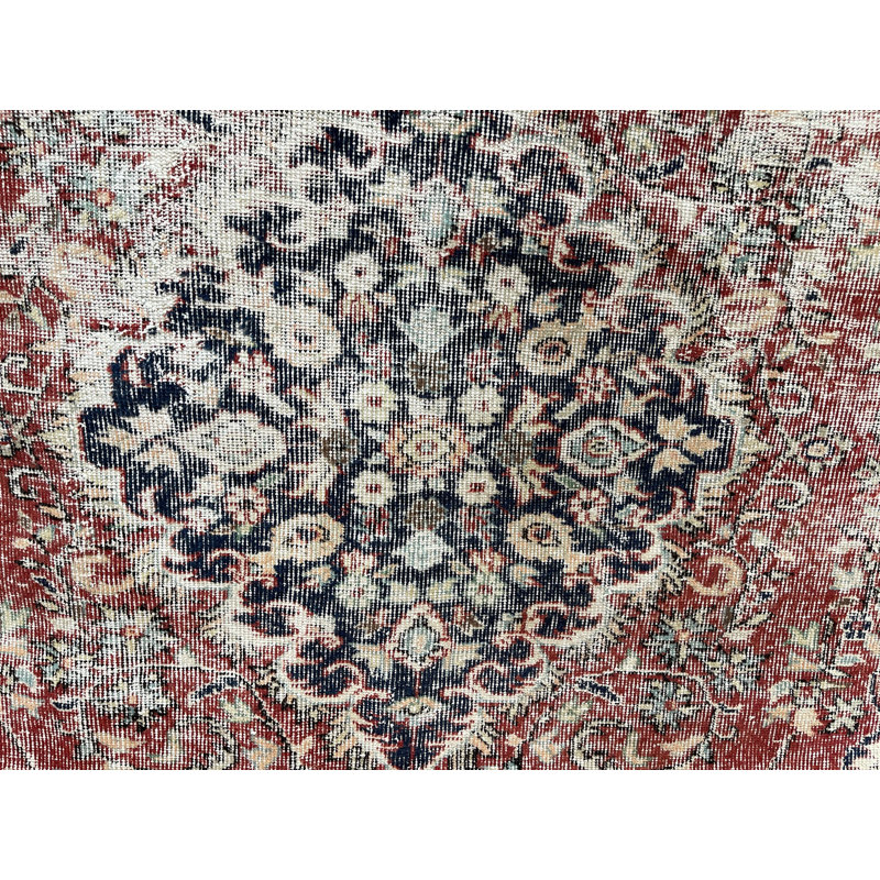 Tapis rétro en laine, tapis rouge 64,2 x 106,3 po