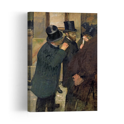 À la Bourse, vers 1878-1879. Estampe d'art mural représentant un portrait abstrait impressionniste contemporain d'architecture.