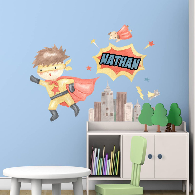 Adhésif décoratif superhéros, H 23 po x l 33 po, Oui