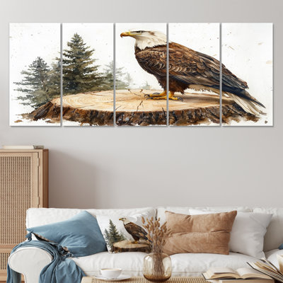 Aigle, veillée silencieuse en été - Art mural d'aigle, ensemble d'art mural moderne