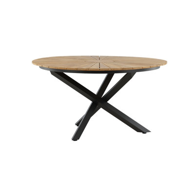 Anoki Round Metal Extendable Outdoor Patio Table - 140 cm W 140 cm D