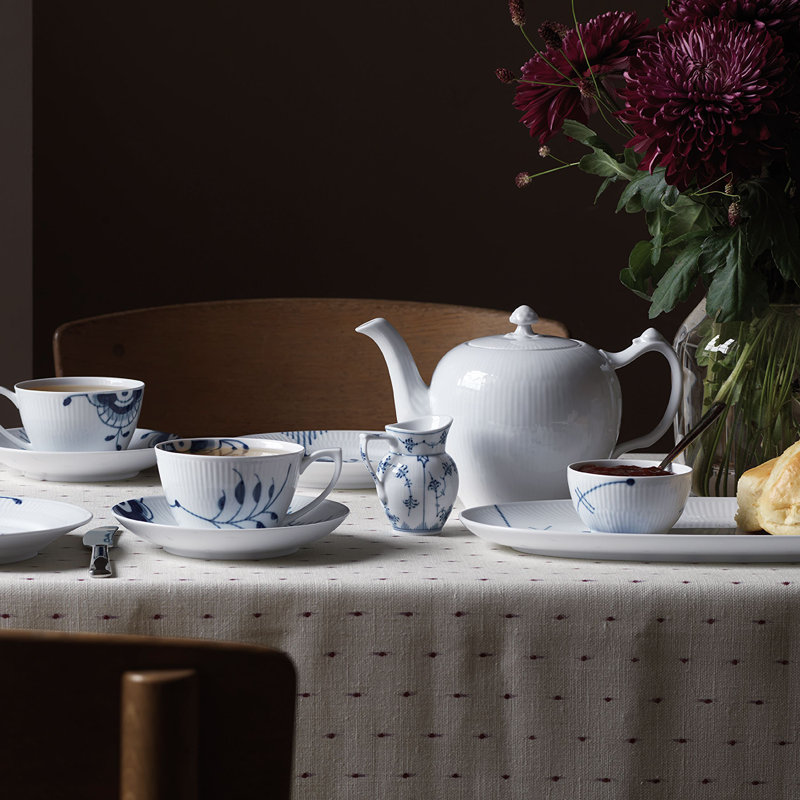 Royal Copenhagen White Fluted 33.8 oz. Porcelain Teapot
