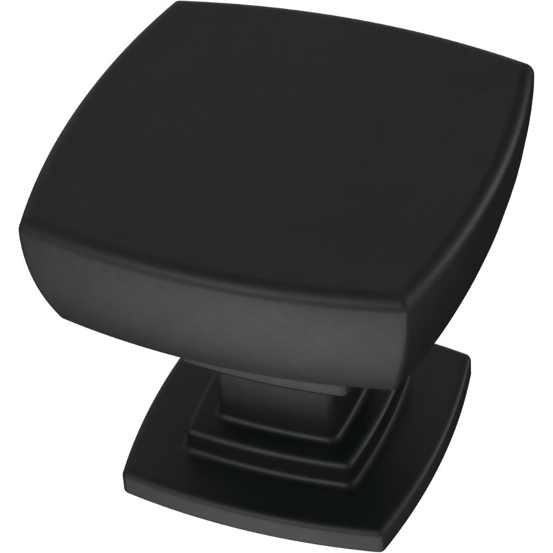 Parow 1 1/8" Square Knob, Matte Black