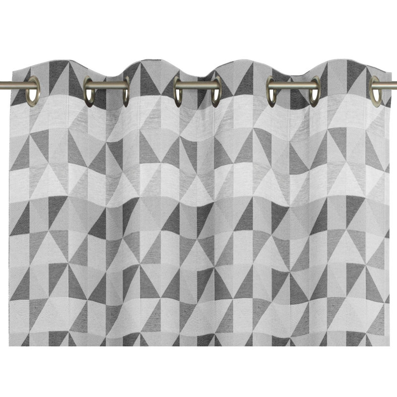 Gareth Room Darkening Curtain Single Panel, 132cm Width x 145cm Drop, Dark grey/Grey