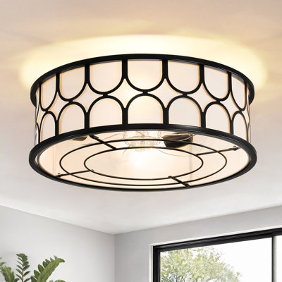 Ventilateur de plafond encastré moderne 20 po avec trousse d'éclairage et télécommande