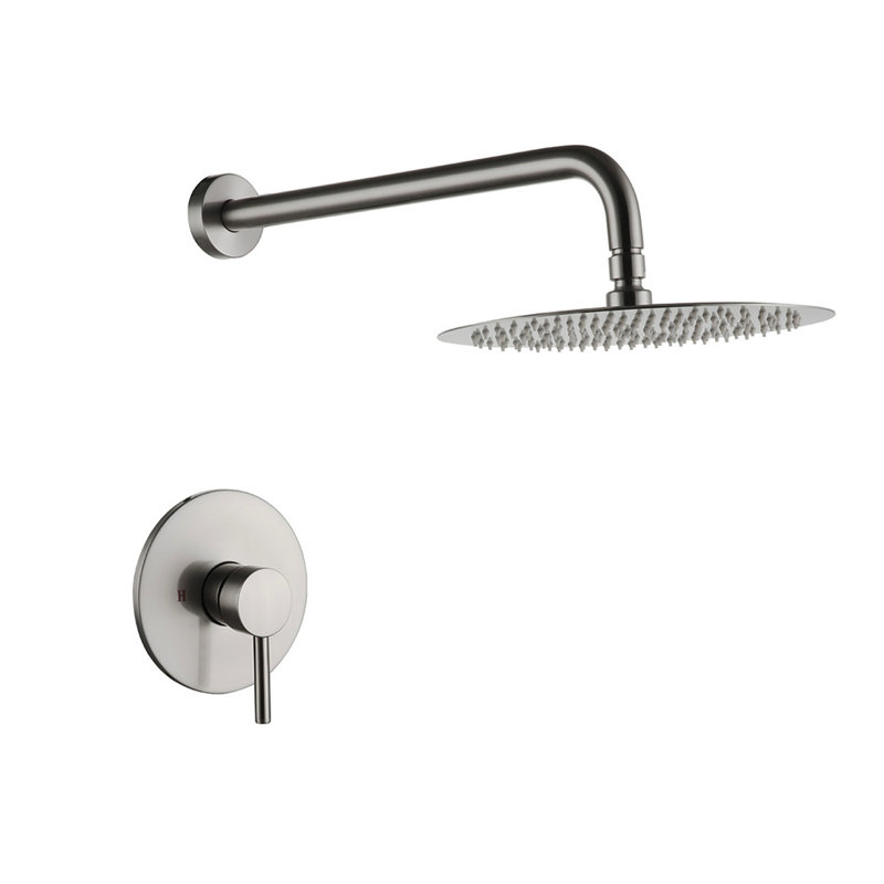 Wall Mounted Shower Faucet In Enchanting Brushed Nickel With Valve - Brass Creation Elegant Fine Organization