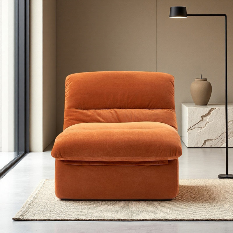 Canapé à compression moderne en sherpa orange moderne