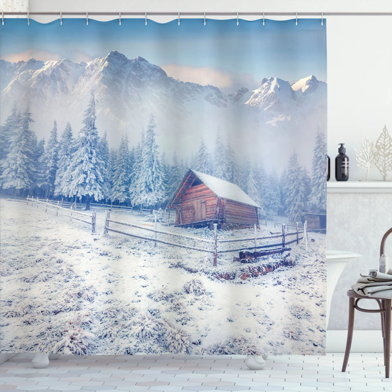 Ensemble de rideau de douche et crochets d’hiver, H 70 po x l 69 po