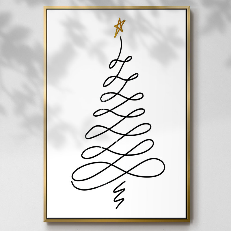 " Christmas Tree III ", 25" H x 17" W x 1.5" D, Gold