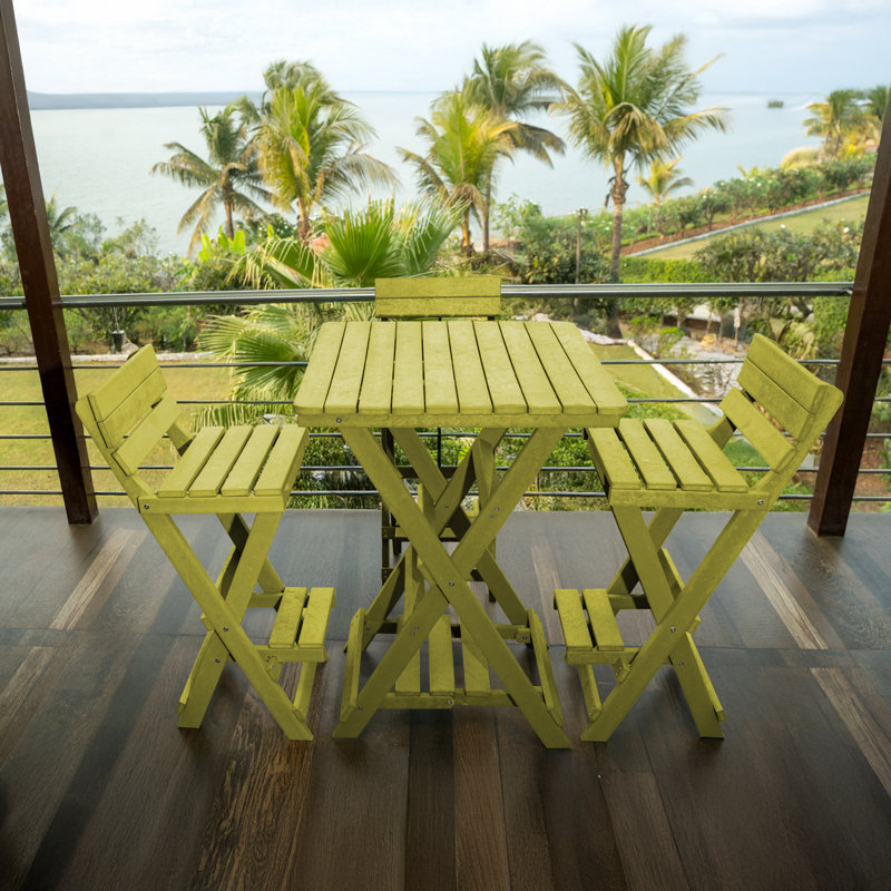 Key West Recycled HDPE Outdoor Folding Bar Stool , Gray