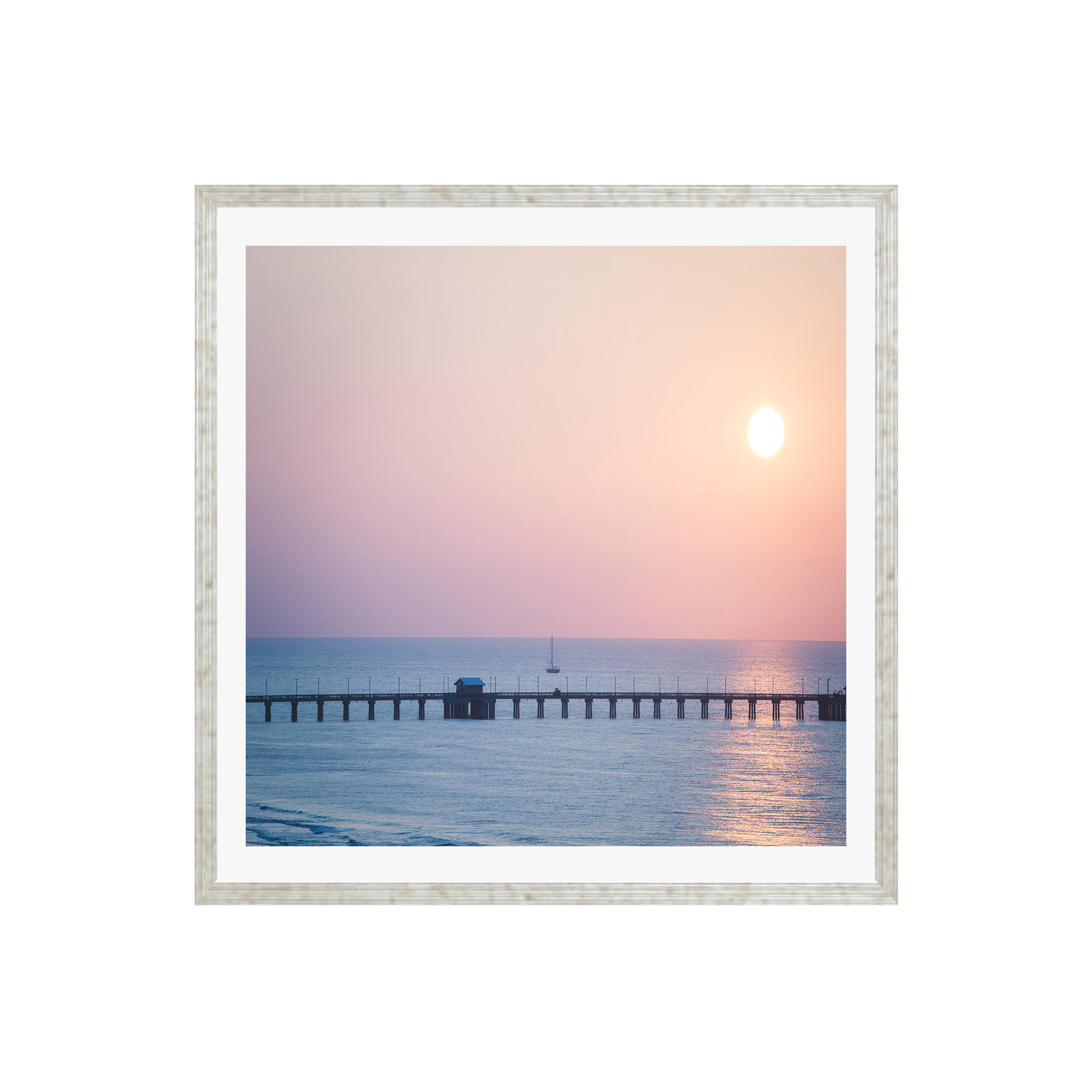 Morning Sail by Ann Hudec, Silver Floater Framed, 36" H x 36" W x 2" D, No