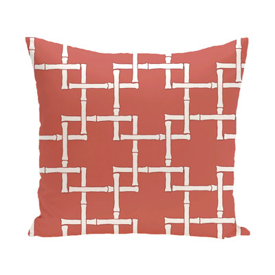 Botanical Blooms Bamboo Outdoor Throw Pillow
