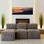 Golden Hour, chaîne de montagnes, paysage contemporain abstrait, art mural-1250232118