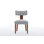 Chaise de salle à manger grise moderne sans accoudoirs - dossier courbé, pieds de chaise solides, avec coussin de siège, conception ergonomique, convient à la salle à manger et au salon | Mobilier de salon intérieur facile à assembler
