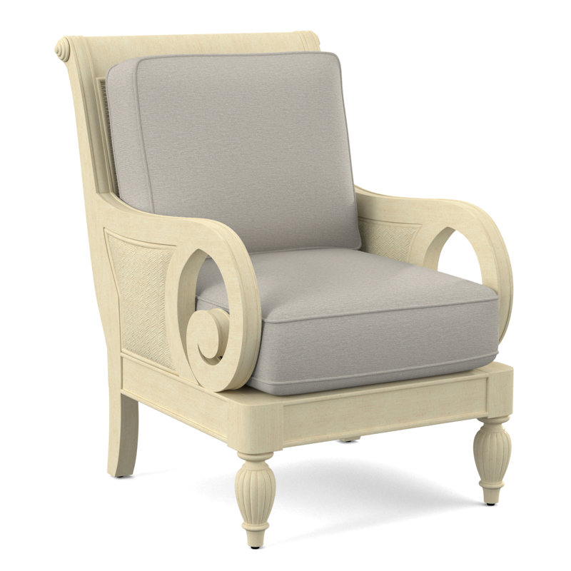 Grand View 71.12Cm Wide Armchair, Bisque Finish, White Performance Fabric; 0851-94